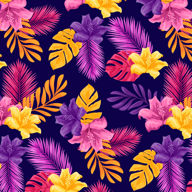 Seamless WATERCOLOR FLOWER PATTERN Stock Image - Image of island