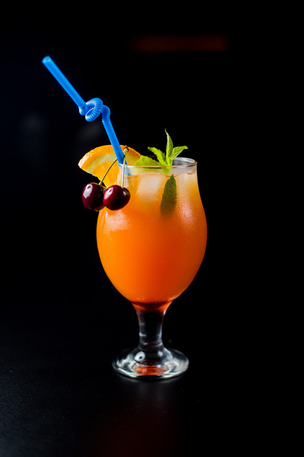 menthol,refreshment,cherries,beverage,cubes,smoothie,mint,pipe,fresh,hot,cold,alcohol,cocktail,juice,drink,glass,ice,bar,black,orange,restaurant,water,background
