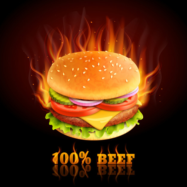 Free: Beef hamburger background Free Vector 