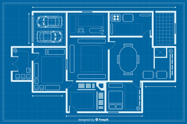 Free Vector  House sketch project with blueprint