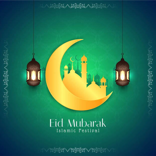 Free: Abstract eid mubarak elegant islamic green background Free Vector -  