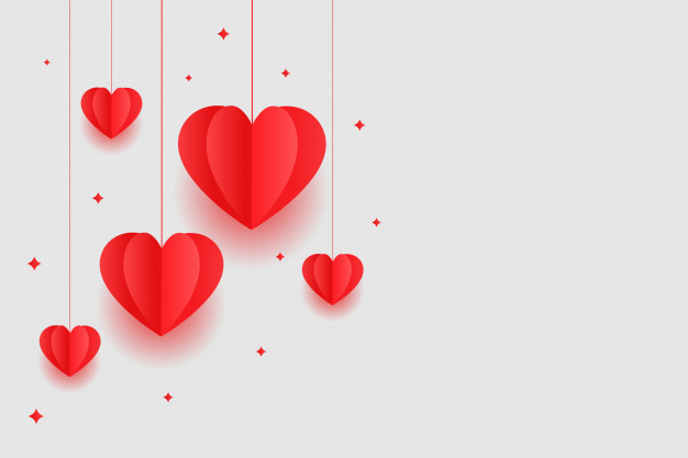 Free: Origami red hearts valentines day background design Free Vector -  