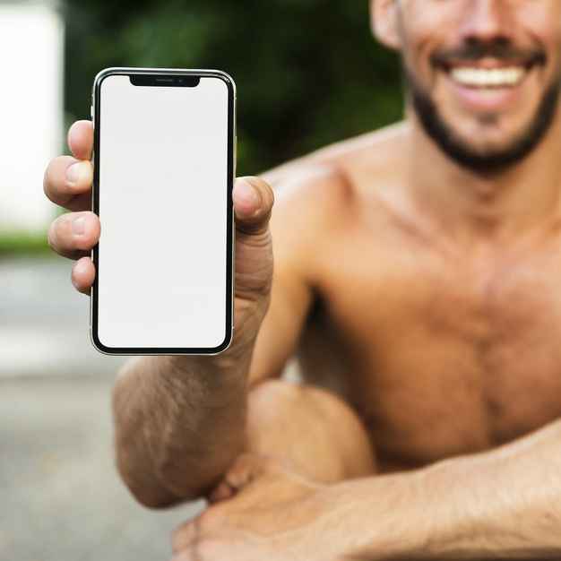 front view,closeup,squared,exercising,outside,sporty,mock,front,athletic,outdoors,smiling,holding,blank,close,male,athlete,up,sitting,view,runner,training,exercise,healthy,park,white,smile,health,sport,man,phone,mockup