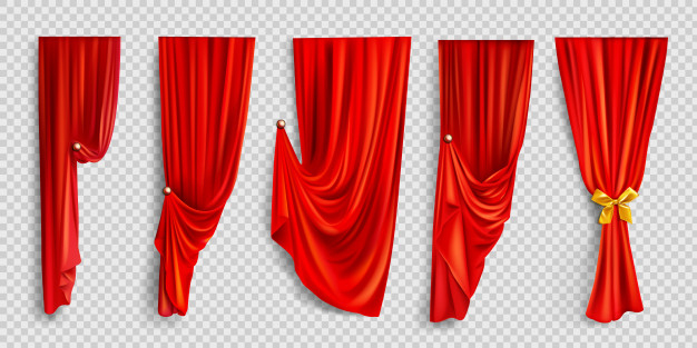 Bended red silk ribbon on background Royalty Free Vector