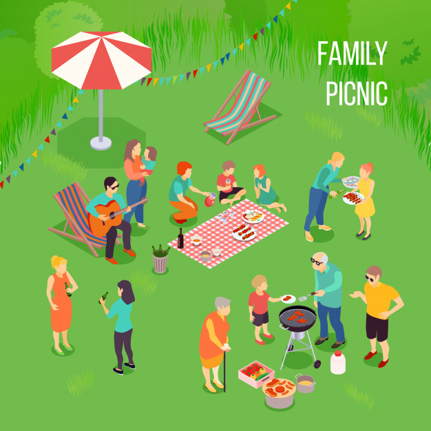 lounger,relative,pennants,outside,composition,leisure,barbeque,equipment,adult,blanket,elderly,meal,sausage,eating,outdoor,grill,picnic,barbecue,bbq,fun,umbrella,park,meat,drink,cooking,isometric,guitar,event,garden,grass,layout,nature,family,party,people,food