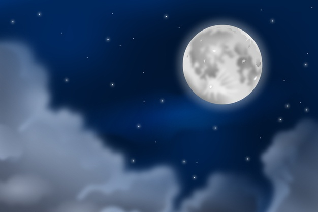 Full moon on background night sky with stars Vector Image