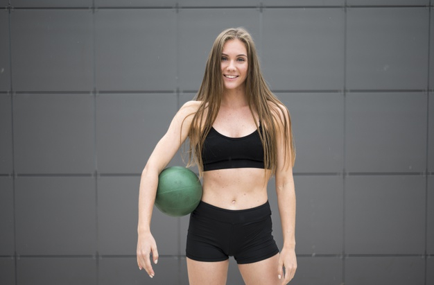 Cute and Beautiful Teen Girl Fitness Model Outside Stock Image