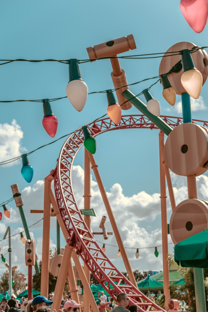 Free String Lights Near Roller Coaster Track nohat.cc