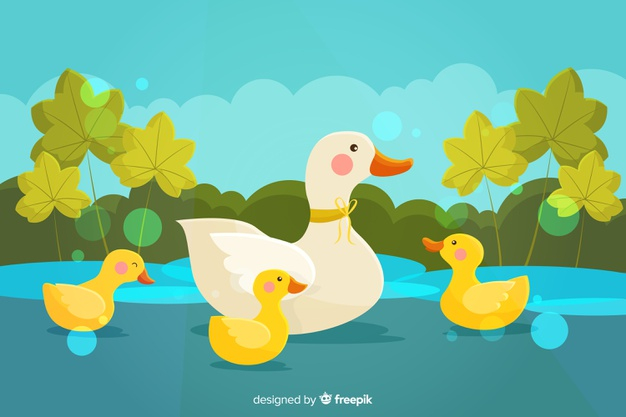 Free: Mother duck and ducklings cartoon theme Free Vector 