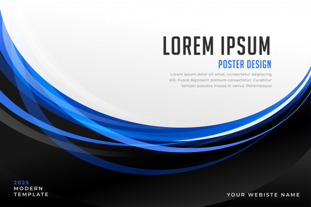 Free Vector  Abstract blue wave for business presentation modern banner