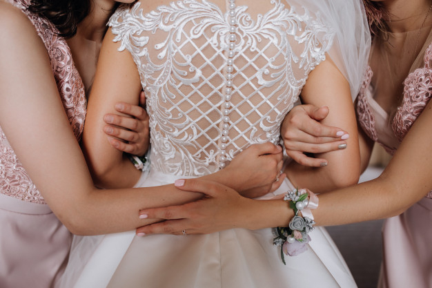 adorable,daylight,bridesmaids,wed,joyful,close up,feel,hugs,gorgeous,awesome,feeling,nice,european,close,joy,hug,up,happiness,back,young,together,female,youth,friendship,lady,support,buttons,dress,bride,women,happy,hands,woman,love,people,wedding