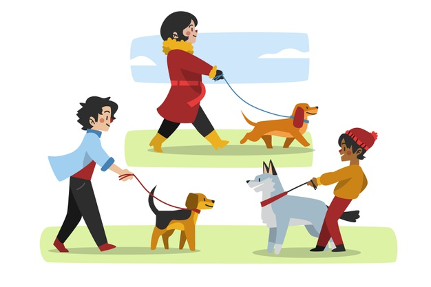 Free: People walking the dog Free Vector - nohat.cc