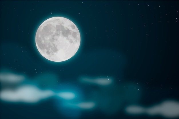 Full moon on background night sky with stars Vector Image