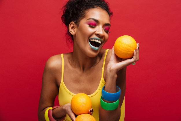 Happy Joyful Little Girl Smiling with Hands Near Face, Isolated on