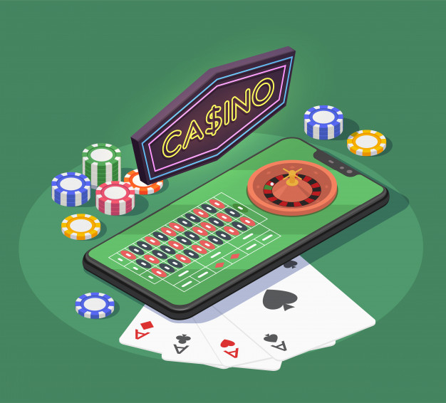 Free Vector  Gamble online casino video game console play flat