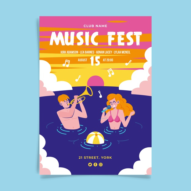 ready to print,illustrated,ready,fest,style,festive,print,fun,illustration,festival,template,design,cover,music,poster