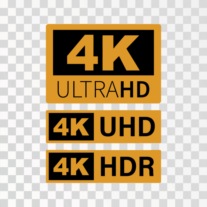 badge,png,4K,ultrahd,uhd,hdr,video quality,yellow,black,video,badges,logo,icon