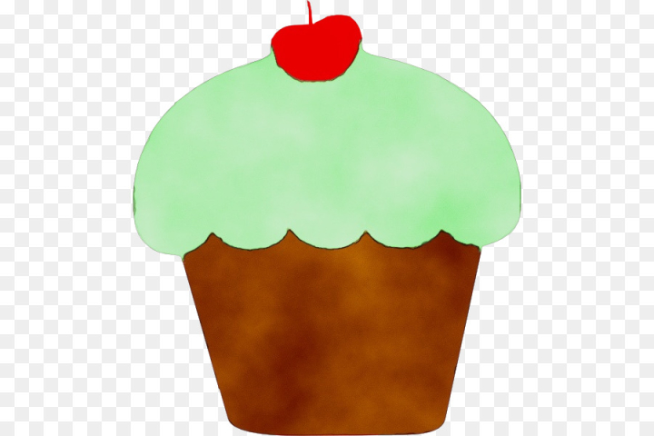 watercolor,paint,wet ink,green,baking cup,dessert,frozen dessert,food,cake,plant,baked goods,cupcake,png