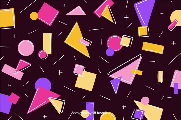 Free: 80s geometric background design with retro style Free Vector ...