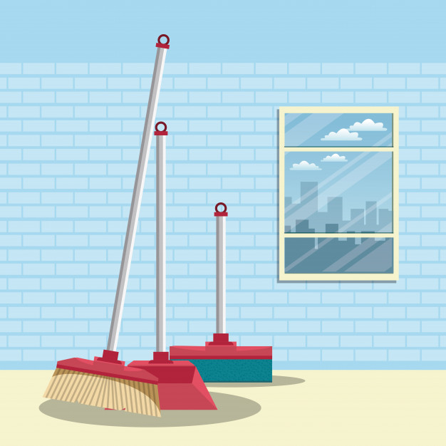 Broom pictures hygiene cleaning service items Vector Image