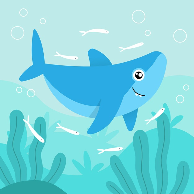 Free Vector  Flat style cute baby shark