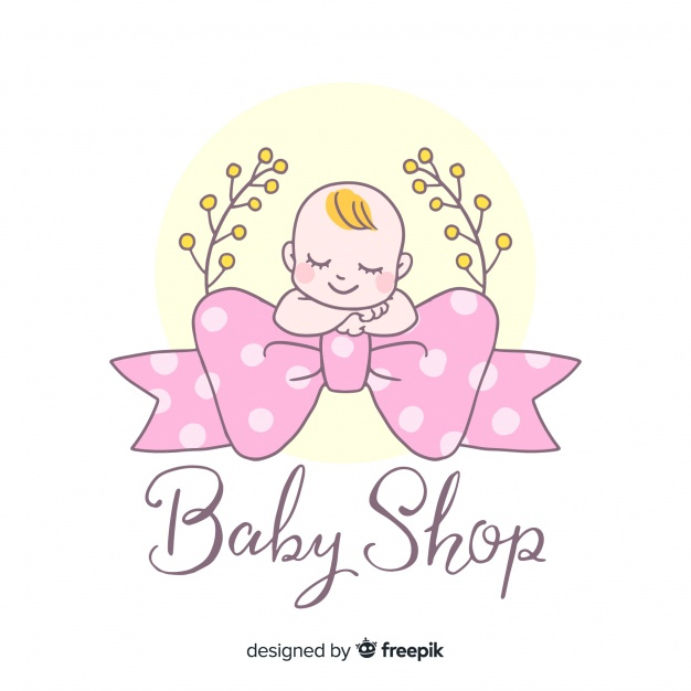Vector cute baby shop logo in doodle style. Kids store logotype Stock  Vector by ©Stacy_T 107632768
