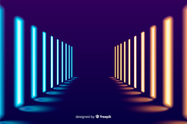 Free: Bright neon lights stage background Free Vector 