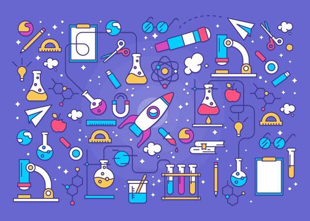 Free: Colorful science education background with rocket Free Vector -  