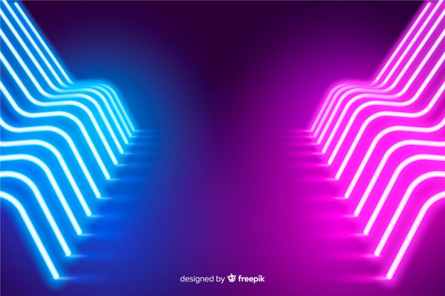 Free: Glowing neon lights stage background Free Vector 