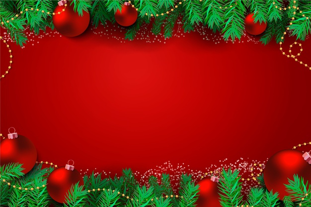 Free: Pine leaves and red christmas balls elegant background Free Vector -  