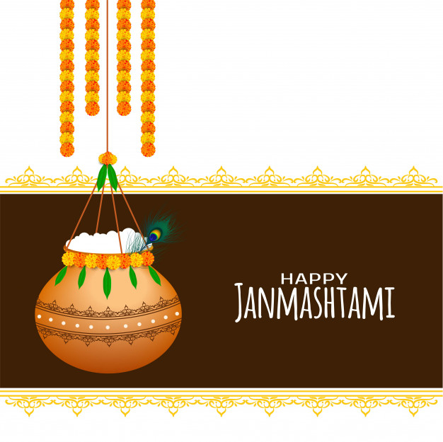 Free: Krishna janmashtami indian festival elegant background Free Vector -  