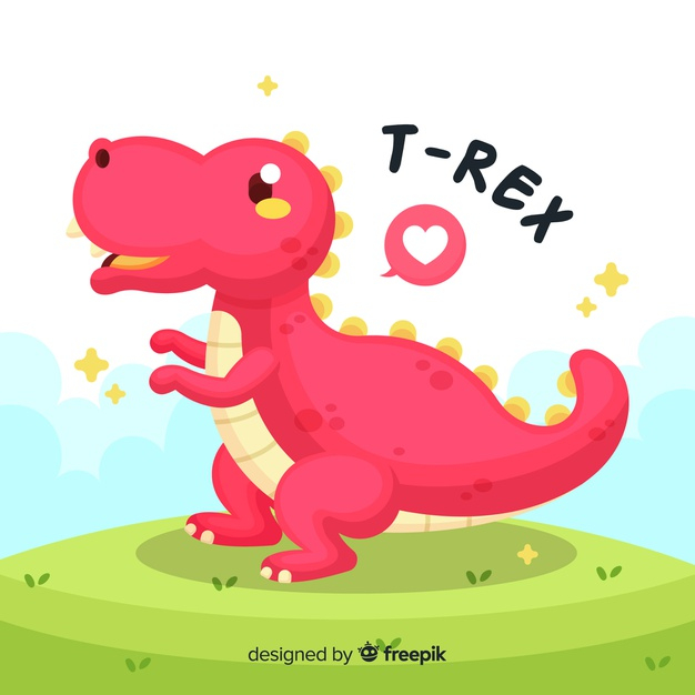 Free: Hand drawn cute t-rex illustration Free Vector 