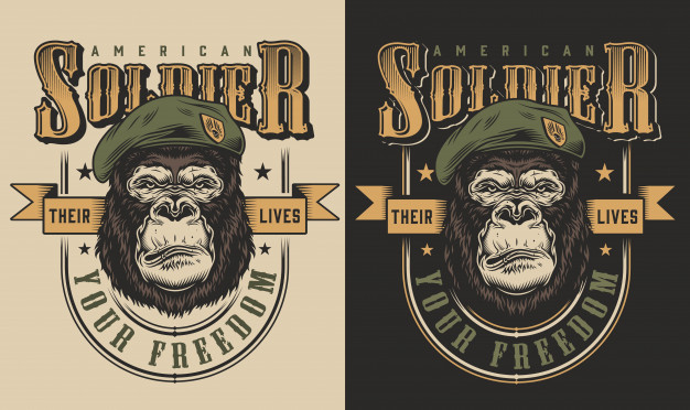 Free Vector  T-shirt gorilla design