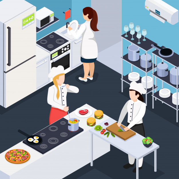 accommodation,routine,composition,culinary,occupation,household,maid,profession,dishes,staff,washing,dinner,help,interior,job,cooking,cook,isometric,work,chef,typography,home,kitchen,paper,house,texture,people,food