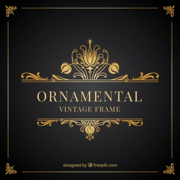 vintage gold frame vector