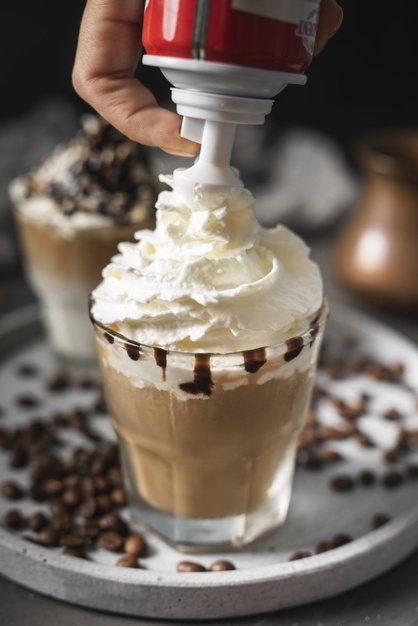 frappuccino,brewed,whipped,aromatic,topping,whipped cream,frappe,yummy,cappuccino,horizontal,beans,beverage,close,up,spices,hot,cream,coffee beans,healthy,drink,glass,milk,chocolate,health,coffee