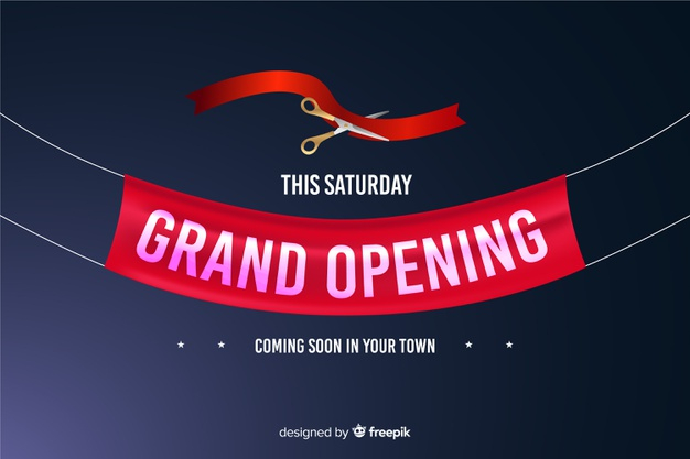 Grand opening soon announcement new shop Vector Image