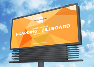 cloud,sky,billboard,rectangle,font,facade,display device,signage,electronic device,poster,freemockupzone