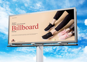 cloud,sky,blue,azure,billboard,gesture,font,poster,foot,high heels,freemockupzone