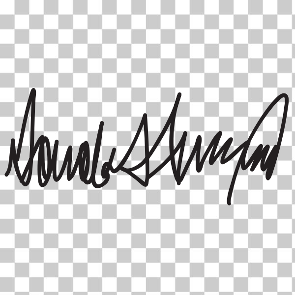 art,brand,business,businessperson,calligraphy,Donald,font,graphics,line,Logo,president,text,black and white,famous-person,candidate,donaldtrump,svg,freesvgorg
