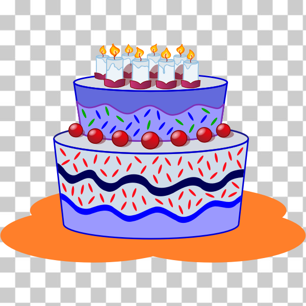 birthday,birthday cake,blue,cake,candle,food,party,Birthday cake,svg,freesvgorg