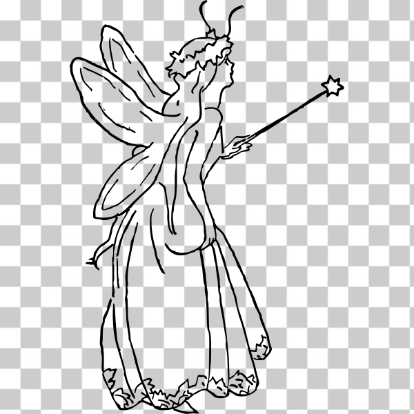 free-svg-fairy-queen-vector-drawing-nohat-cc