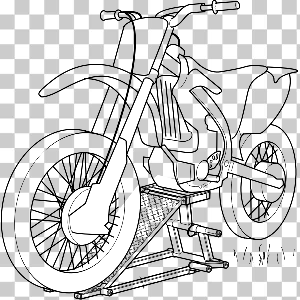 Moto Trail Illustration Black and White 15547732 Vector Art at