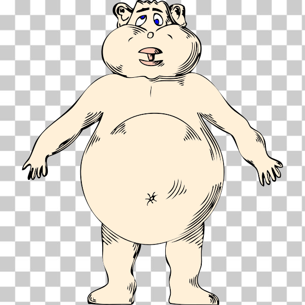 Free: SVG goofy naked fat guy 