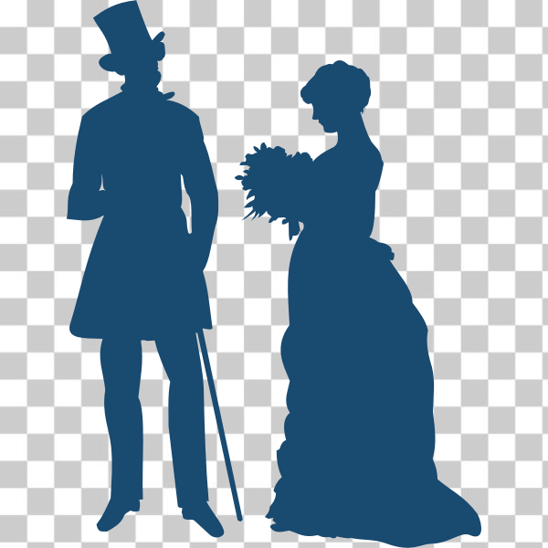 bouquet,couple,friendship,love,man,old-fashioned,silhouette,svg,freesvgorg