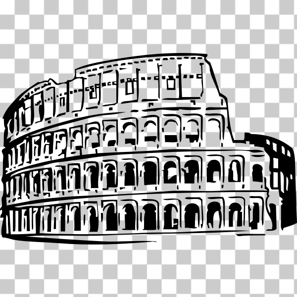 black &amp; white,black-white,building,clip art,clipart,coliseum,colosseum,history,Italy,Famous Buildings,svg,freesvgorg