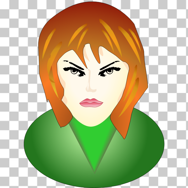 illustration,orange,people,person,woman,yellow,Cheek,Semi-Realistic People,remix+209,angry,art,blonde,cartoon,clip-art,clipart,face,green,svg,freesvgorg,hair