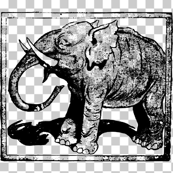 happy elephant drawing