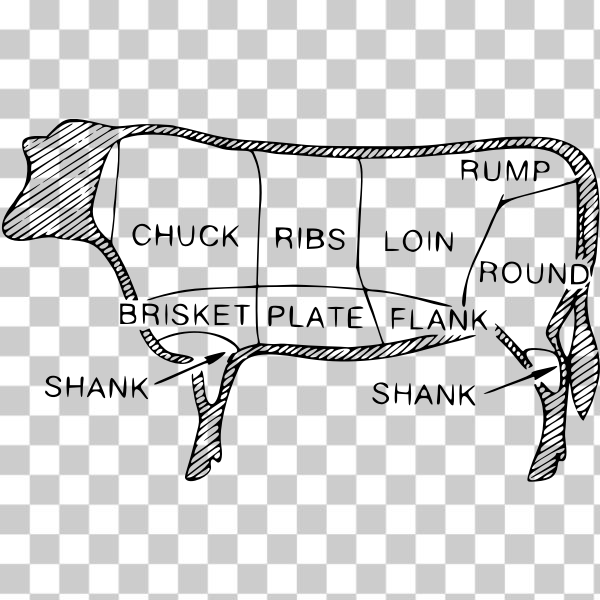 beef,bovine,butchery,Cow,cuts,diagram,svg,freesvgorg