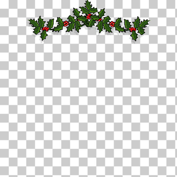 Christmas Holly Garland. Vector Illustration Royalty Free SVG